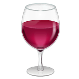 émoji vin : apparence de l'émoji vin sur WhatsApp, représentant un verre emploi aux 2/3 de vin rouge